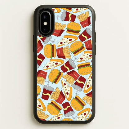 Burgers, Fries And Pizzas - Fast Food Patterns  - Fast Food Patterns Phone Case for iPhone X / XS