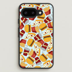 Burgers, Fries And Pizzas - Fast Food Patterns  - Fast Food Patterns Phone Case for Google Pixel 9a