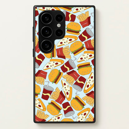 Burgers, Fries And Pizzas - Fast Food Patterns  - Fast Food Patterns Phone Case for Galaxy S24 Ultra
