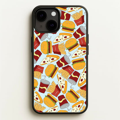 Burgers, Fries And Pizzas - Fast Food Patterns  - Fast Food Patterns Phone Case for iPhone 13