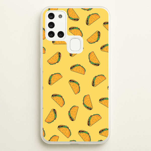 Tacos - Fast Food Patterns  - Fast Food Patterns Phone Case for Galaxy A21s