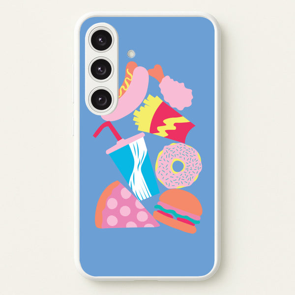 All The Foods - Fast Food Patterns  - Fast Food Patterns Phone Case for Galaxy S24