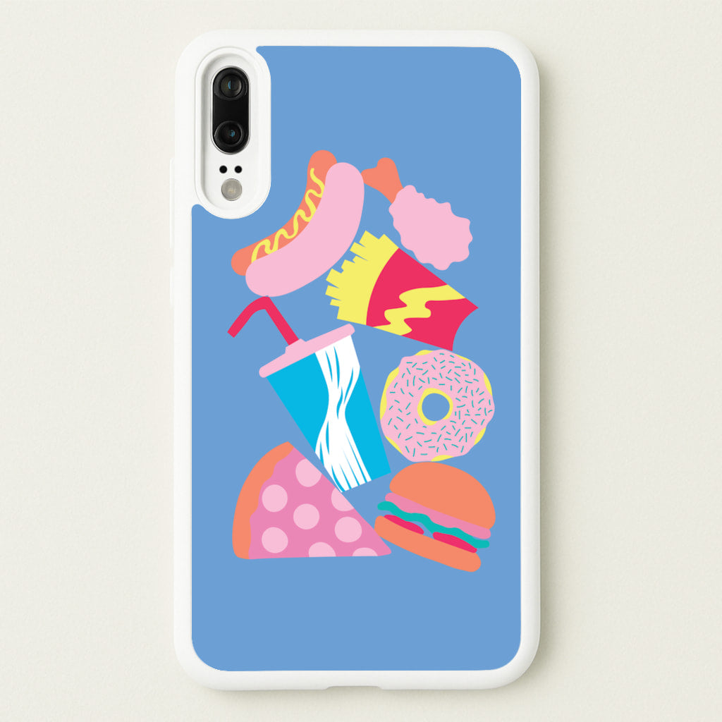 All The Foods - Fast Food Patterns  - Fast Food Patterns Phone Case for Huawei P20
