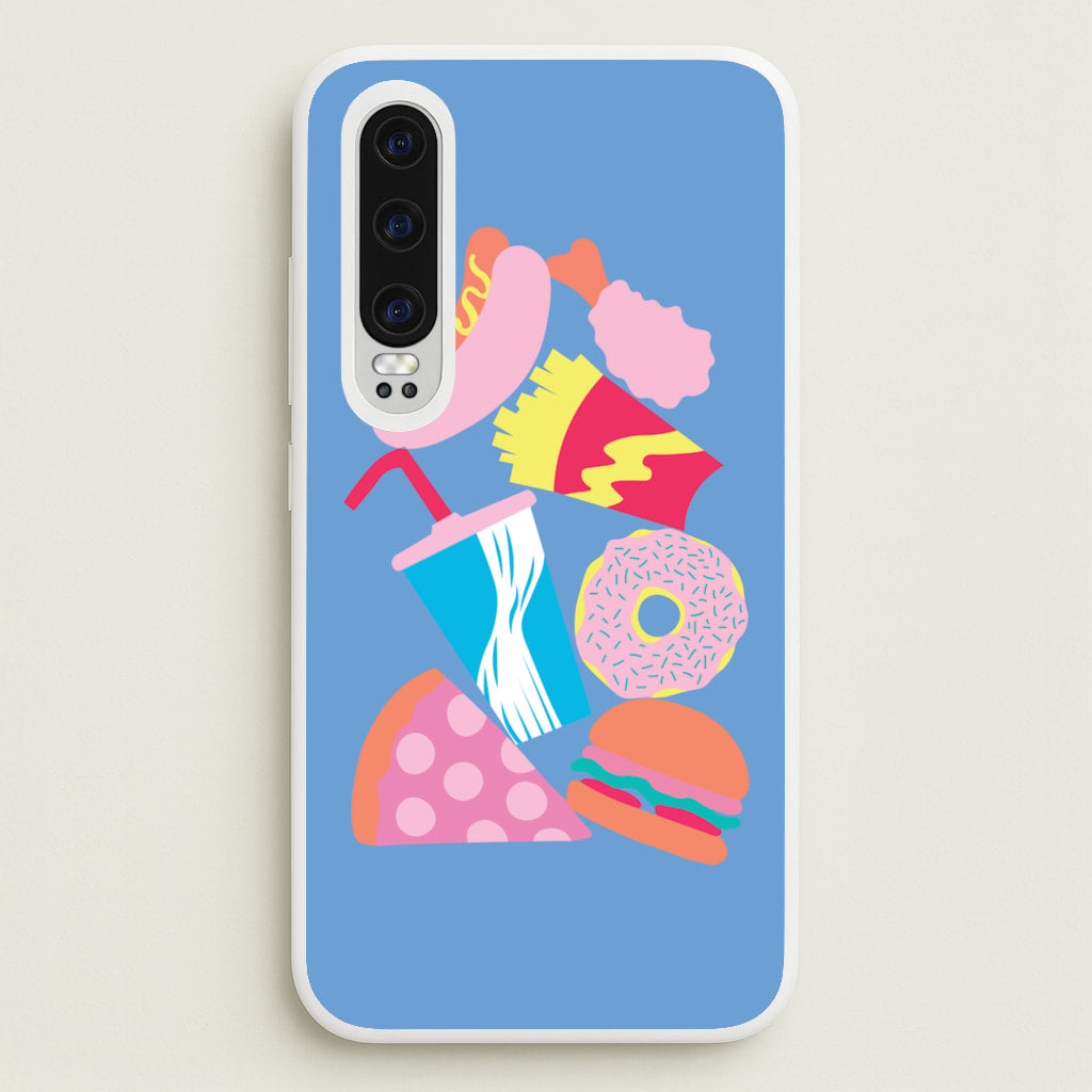 All The Foods - Fast Food Patterns  - Fast Food Patterns Phone Case for Huawei P30