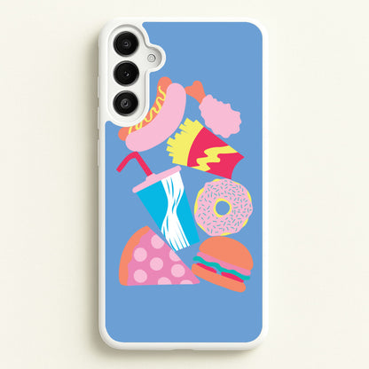 All The Foods - Fast Food Patterns  - Fast Food Patterns Phone Case for Galaxy A36
