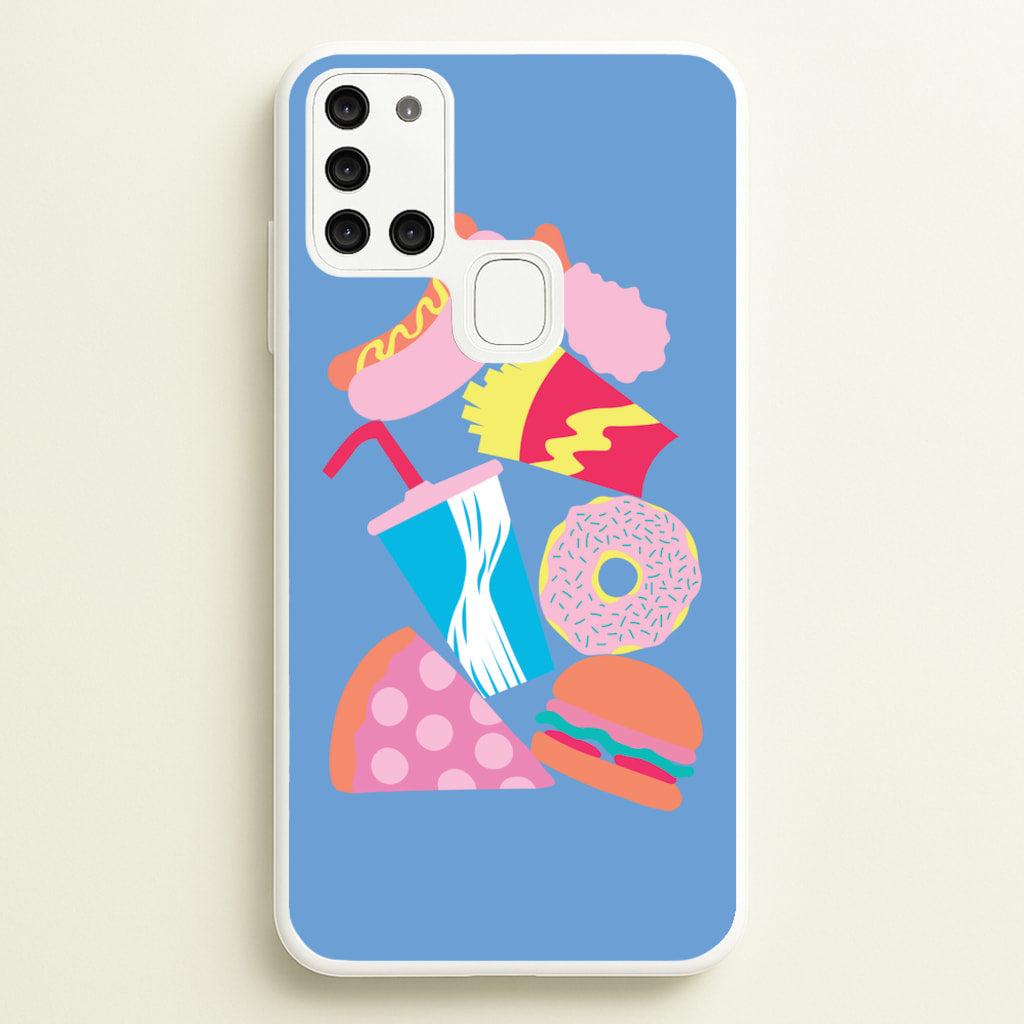 All The Foods - Fast Food Patterns  - Fast Food Patterns Phone Case for Galaxy A21s