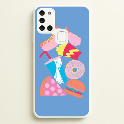 All The Foods - Fast Food Patterns  - Fast Food Patterns Phone Case for Galaxy A21s