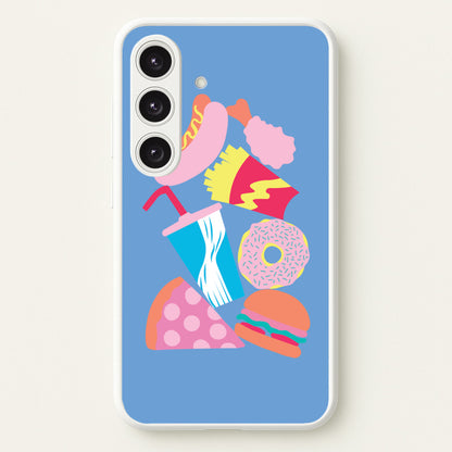 All The Foods - Fast Food Patterns  - Fast Food Patterns Phone Case for Galaxy S24 Plus