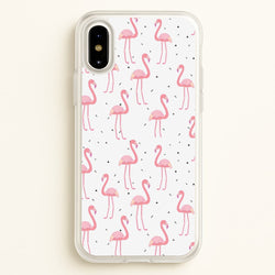 Pink Flamingo Pattern  - Flamingos Phone Case for iPhone X / XS