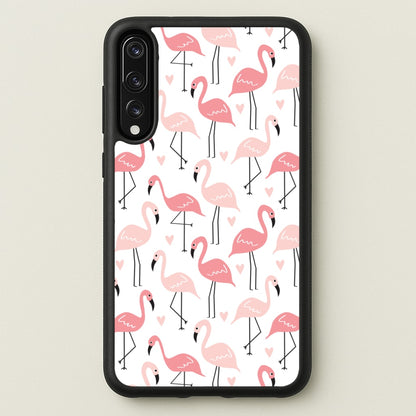 White & Pink Flamingo Pattern  - Flamingos Phone Case for Huawei P20 Pro