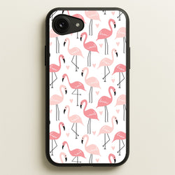 White & Pink Flamingo Pattern  - Flamingos Phone Case for iPhone 16e