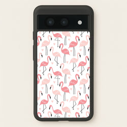 White & Pink Flamingo Pattern  - Flamingos Phone Case for Google Pixel 8a