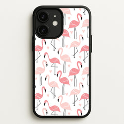 White & Pink Flamingo Pattern  - Flamingos Phone Case for iPhone 11