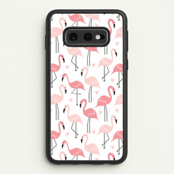 White & Pink Flamingo Pattern  - Flamingos Phone Case for Galaxy S10e