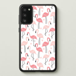 White & Pink Flamingo Pattern  - Flamingos Phone Case for Galaxy S20FE