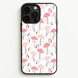 White & Pink Flamingo Pattern  - Flamingos Phone Case for iPhone 13 Pro Max