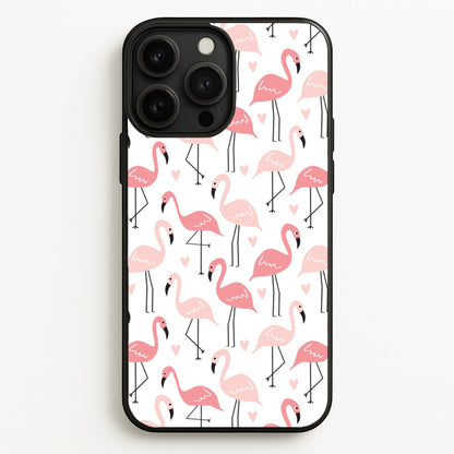 White & Pink Flamingo Pattern  - Flamingos Phone Case for iPhone 13 Pro Max