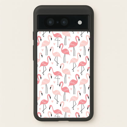 White & Pink Flamingo Pattern  - Flamingos Phone Case for Google Pixel 8