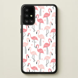 White & Pink Flamingo Pattern  - Flamingos Phone Case for Galaxy A71