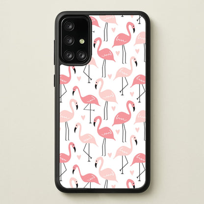 White & Pink Flamingo Pattern  - Flamingos Phone Case for Galaxy A71