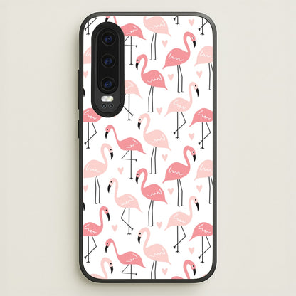 White & Pink Flamingo Pattern  - Flamingos Phone Case for Huawei P30