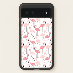 White & Pink Flamingo Pattern  - Flamingos Phone Case for Google Pixel 6