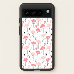 White & Pink Flamingo Pattern  - Flamingos Phone Case for Google Pixel 8 Pro