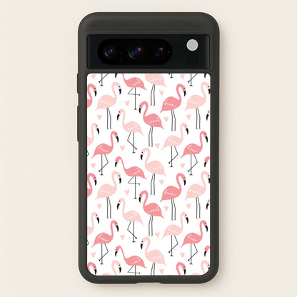 White & Pink Flamingo Pattern  - Flamingos Phone Case for Google Pixel 8 Pro