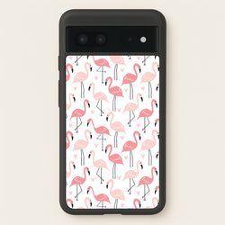 White & Pink Flamingo Pattern  - Flamingos Phone Case for Google Pixel 7