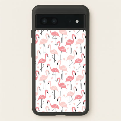 White & Pink Flamingo Pattern  - Flamingos Phone Case for Google Pixel 7