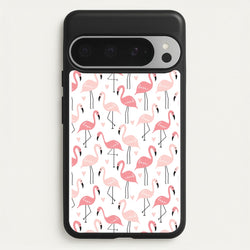 White & Pink Flamingo Pattern  - Flamingos Phone Case for Google Pixel 9 Pro XL
