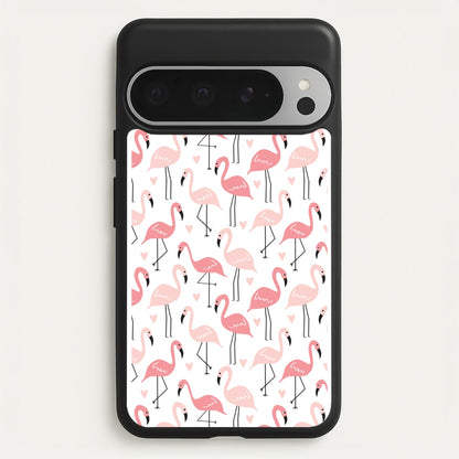 White & Pink Flamingo Pattern  - Flamingos Phone Case for Google Pixel 9 Pro XL