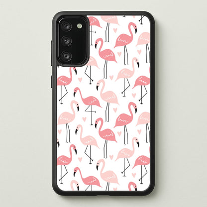 White & Pink Flamingo Pattern  - Flamingos Phone Case for Galaxy A41