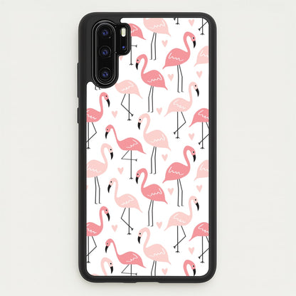 White & Pink Flamingo Pattern  - Flamingos Phone Case for Huawei P30 Pro