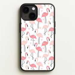 White & Pink Flamingo Pattern  - Flamingos Phone Case for iPhone 13