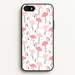 White & Pink Flamingo Pattern  - Flamingos Phone Case for iPhone 5 / 5s / SE 2016