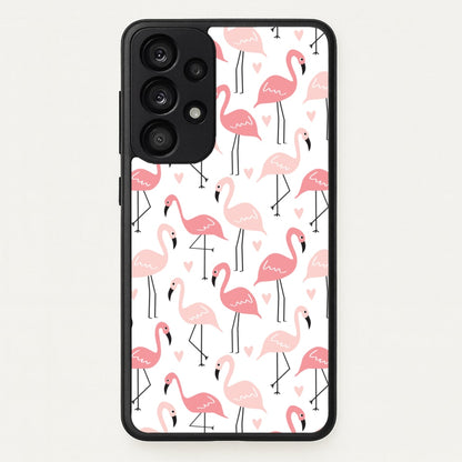 White & Pink Flamingo Pattern  - Flamingos Phone Case for Galaxy A53