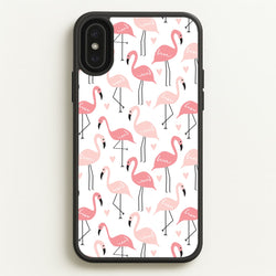 White & Pink Flamingo Pattern  - Flamingos Phone Case for iPhone XS Max