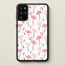 White & Pink Flamingo Pattern  - Flamingos Phone Case for Galaxy S20 Plus
