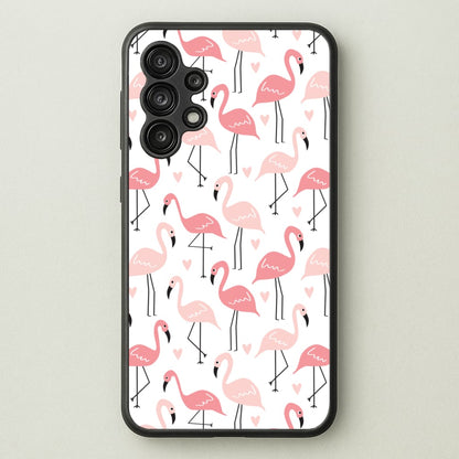 White & Pink Flamingo Pattern  - Flamingos Phone Case for Galaxy A13