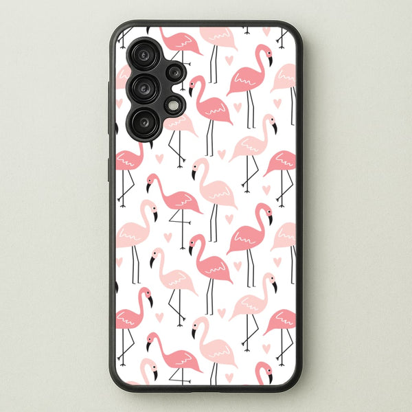 White & Pink Flamingo Pattern  - Flamingos Phone Case for Galaxy A13