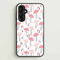 White & Pink Flamingo Pattern  - Flamingos Phone Case for Galaxy A14