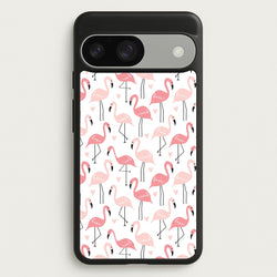 White & Pink Flamingo Pattern  - Flamingos Phone Case for Google Pixel 9 / 9 Pro