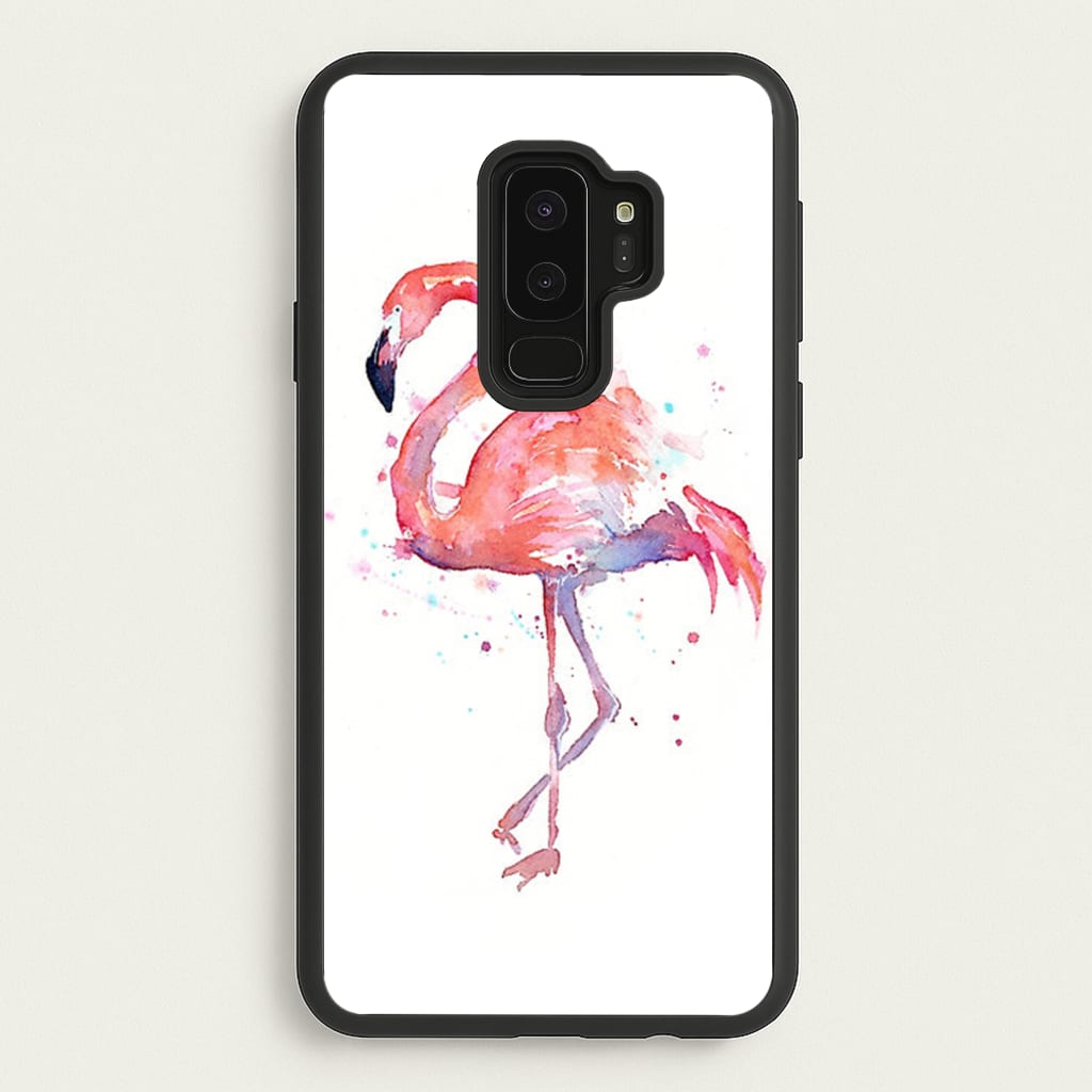Watercolour Flamingo Painting  - Flamingos Phone Case for Galaxy S9 Plus