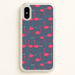 Basic Pink Flamingo Pattern  - Animals Phone Case for iPhone X / XS