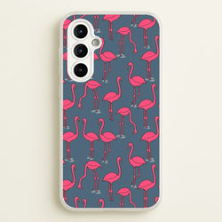 Basic Pink Flamingo Pattern  - Animals Phone Case for Galaxy A54