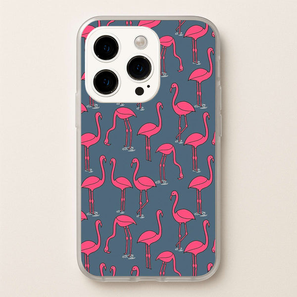 Basic Pink Flamingo Pattern  - Animals Phone Case for iPhone 15 Pro Max