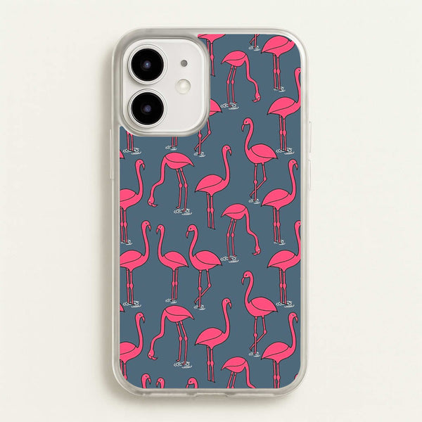 Basic Pink Flamingo Pattern  - Animals Phone Case for iPhone 12 / 12 Pro