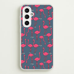 Basic Pink Flamingo Pattern  - Animals Phone Case for Galaxy A14