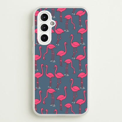 Basic Pink Flamingo Pattern  - Animals Phone Case for Galaxy A14